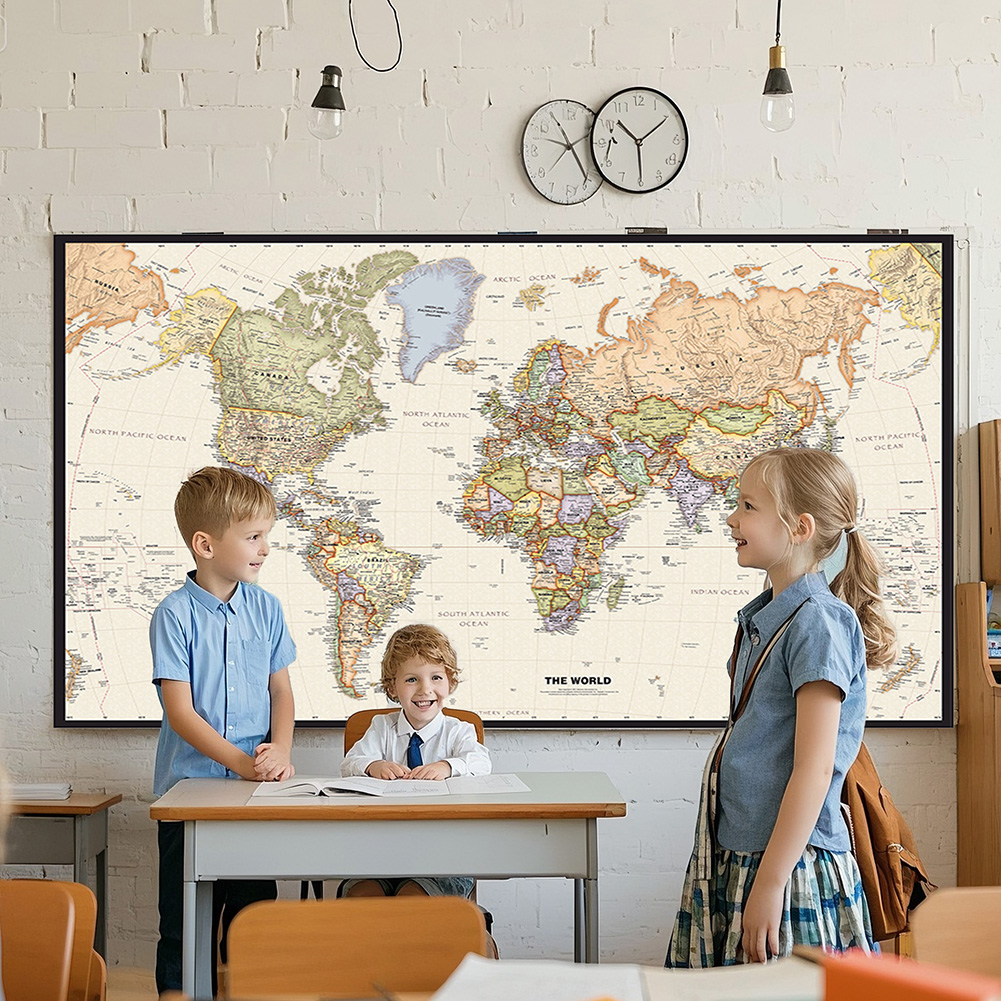 150x225 ซม.Retro World แผนที่ก - Office Tech Background บทวิจารณ์และราคา